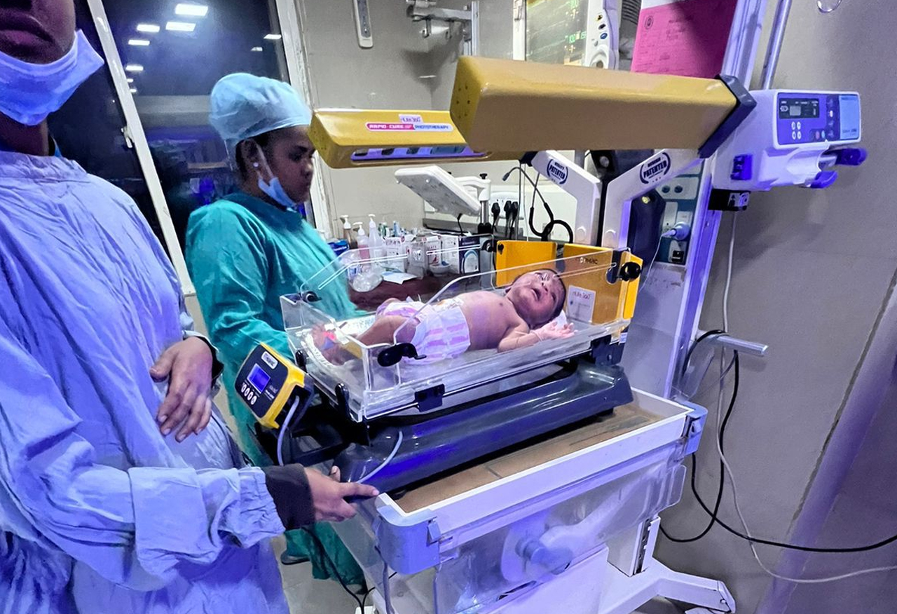 Real baby recovering at home